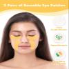 Beautistin 2 Pairs Reusable Under Eye Wrinkle Patches Silicone Mask, Plump Fine Lines & Wrinkles, with Metal Eye Cream Applicator, Tin Case, Gold view 2
