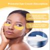 Beautistin 2 Pairs Reusable Under Eye Wrinkle Patches Silicone Mask, Plump Fine Lines & Wrinkles, with Metal Eye Cream Applicator, Tin Case, Gold view 3