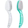 2 Pcs Foot Brush for Shower with Handle 2 in 1,Ooloveminso Large Foot Pumice Stone Brush Scrubber Foot File Calluses Remove Suitable for Horniness Foot Spa,Foot Care Smooth Skin (Green&Transparent) view 1