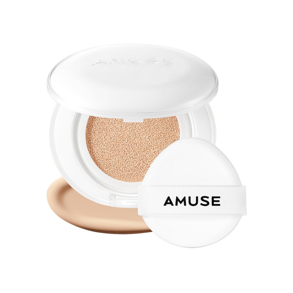 Amuse SEOUL Ceramic Skin Perfector Cushion Foundation (03 HONEY) | Long-lasting, Lightweight, Semi-matte, Flawless Coverage, Hypoallergenic, Vegan, Korean Beauty (15g / 0.52oz.)