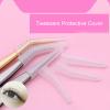10PCS Tweezers Cover, Grafting Eyelashes Tips Covers, Transparent Plastic Elbow Tweezers Antidust Nonslip Eyelashes Grafting Tool Eyelashes Grafting Accessories view 2