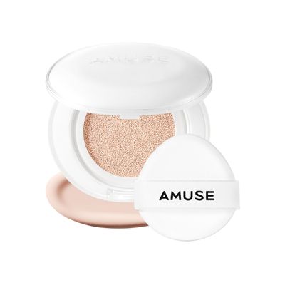 Amuse SEOUL Ceramic Skin Perfector Cushion Foundation (01 PORCELAIN) | Long-lasting, Lightweight, Semi-matte, Flawless Coverage, Hypoallergenic, Vegan, Korean Beauty (15g / 0.52oz.)