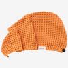 100% Organic Cotton Hair Drying Waffle Towel Wrap for Women | Absorbent & Quick Dry Head Turban for Wet Hair in Shower Sauna Spa, Extra Large for Long Straight Curly Plopping Button (Orange, 1 PACK) view 2