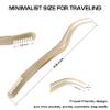 2 in 1 Lash Tweezer with Comb, Eyelash Extension, Stainless Steel Elbow Tweezers, Precise Eyebrow Tweezers Tool, Lashes Tweezer Applicator for DIY Applying False Eyelashes Clusters, Gold view 2