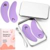 Beautistin 2 Pairs Reusable Under Eye Wrinkle Patches Silicone Mask, Plump Fine Lines & Wrinkles, with Metal Eye Cream Applicator, Tin Case, Purple view 1