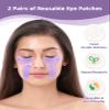 Beautistin 2 Pairs Reusable Under Eye Wrinkle Patches Silicone Mask, Plump Fine Lines & Wrinkles, with Metal Eye Cream Applicator, Tin Case, Purple view 2