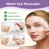 Beautistin 2 Pairs Reusable Under Eye Wrinkle Patches Silicone Mask, Plump Fine Lines & Wrinkles, with Metal Eye Cream Applicator, Tin Case, Purple view 4