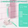 Razors for Women Include 2 Non-Slip Handles and 14 Blade Refills with a Shower Holder, 5 Premium Blades Women's Razors for Shaving with 360 Lubrication Reduces Irritation, Green view 2
