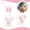 Shower Cap Disposable 18.1 Inch 40PCS, Plastic Shower Cap for Women Waterproof Bath & Bathing Accessories, Home & Travel Essentials view 2