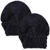 MAYOUTH Microfiber Hair Drying Towels Head wrap with Bow-Knot Shower Cap Hair Turban hairWrap Bath Cap for Curly Long & Wet Hair Gift for Women Blackx2 view 1