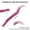 2 in 1 Lash Tweezer with Comb, Stainless Steel Elbow Tweezers, Eyelash Extension, Precise Eyebrow Tweezers Tool, Lashes Tweezer Applicator for DIY Applying False Eyelashes Clusters, Rose view 2