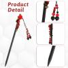 2 Pack Chinese Hair Sticks Chinese Hair Pins Hair Chopsticks Retro Wooden Hairpin Flower Hair Chopsticks Japanese Hair Accessories Handmade Wooden Hair Chopsticks Classic Hair Pins for Long Hair view 3