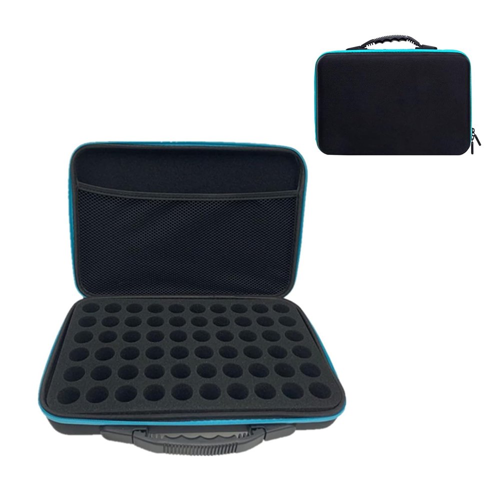 LGRFUXIN Essential Oil Storage, Holder Organizer Carrying Case, Essential Oils Box Holds 60 Bottles 10ml 15ml Bottle, Premium, Aromatherapy,Blue