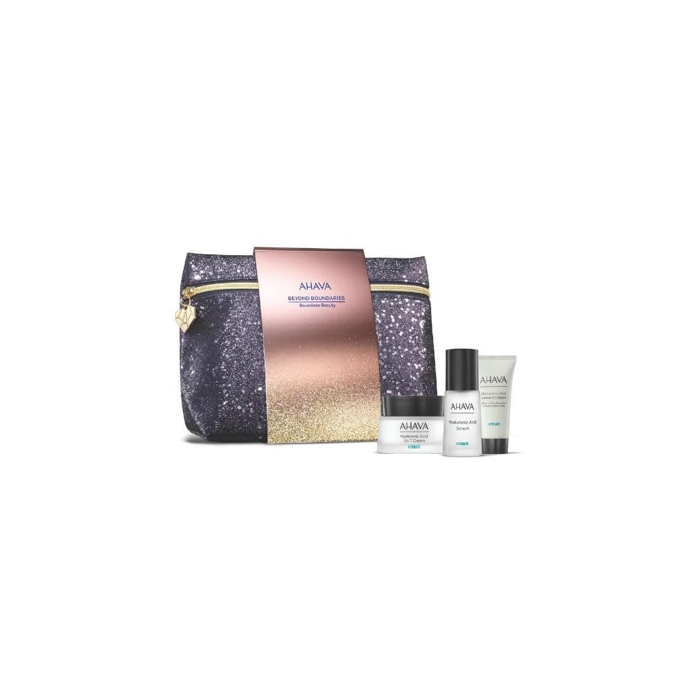 AHAVA Hyaluronic Happiness Trio  Includes 24/7 Cream 50ml, 24/7 Eye Cream 15ml & Leave-On Mask 15ml  Deep Hydration Skincare Set for Soft, Smooth & Plump Skin
