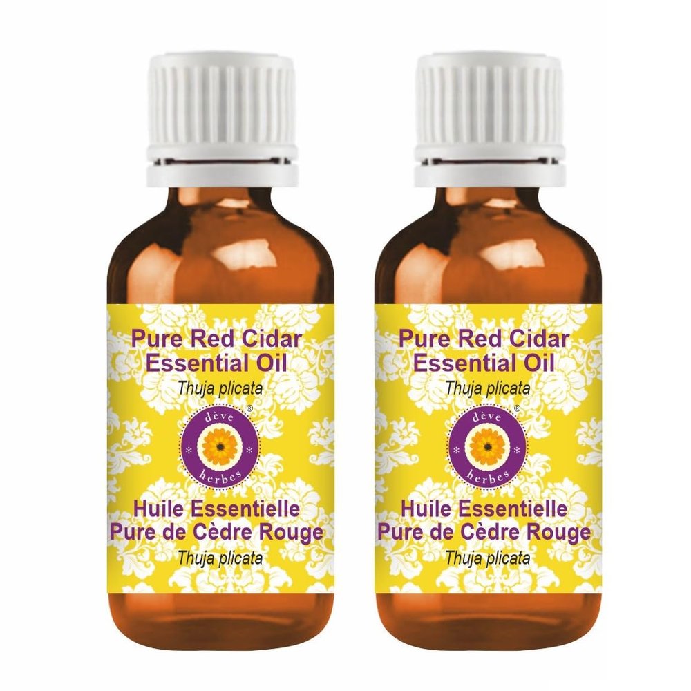 dve herbes Pure Red Cidar Essential Oil (Thuja plicata) Natural Therapeutic Grade Steam Distilled (Pack of Two) 100mlx2 (6.76 oz)