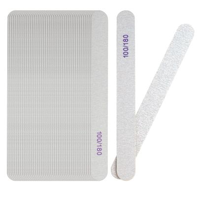 100/180 Grit Nail Files - 50 Pcs Grit Nail Files 100/180 for Acrylic Nails Files Bulk Double Sided Emery Board Reusable Files for Natural Nails