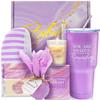 BODY & EARTH Self Care Gifts for Women Get Well Soon Gifts, Purple Birthday Gift Baskets, 8pcs Lavender Bath and Body Sets with 20oz Vacuum Insulated Tumbler Mother's Day Gifts for Mom view 1