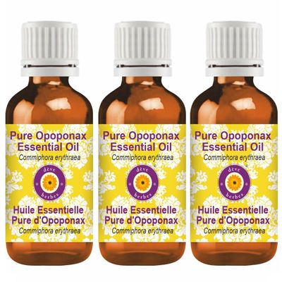 dve herbes Pure Opoponax Essential Oil (Commiphora erythraea) Natural Therapeutic Grade Steam Distilled (Pack of Three) 100mlx3 (10 oz)