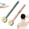 2024 Newest Body Scrubbers for Use in Shower, Long Handled Scrub Brush for Shower, Skin Scrubber/Long Handle Bath Massage Cleaning Brush with Soap Dispenser for Women Men (1PC Pink +1PC Green) view 1