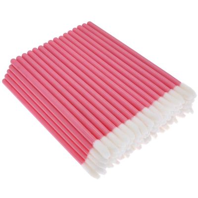 100Pcs lip brush, disposable lip brush makeup brush mouth red lip color stick application tool makeup beauty tool kit (pink)