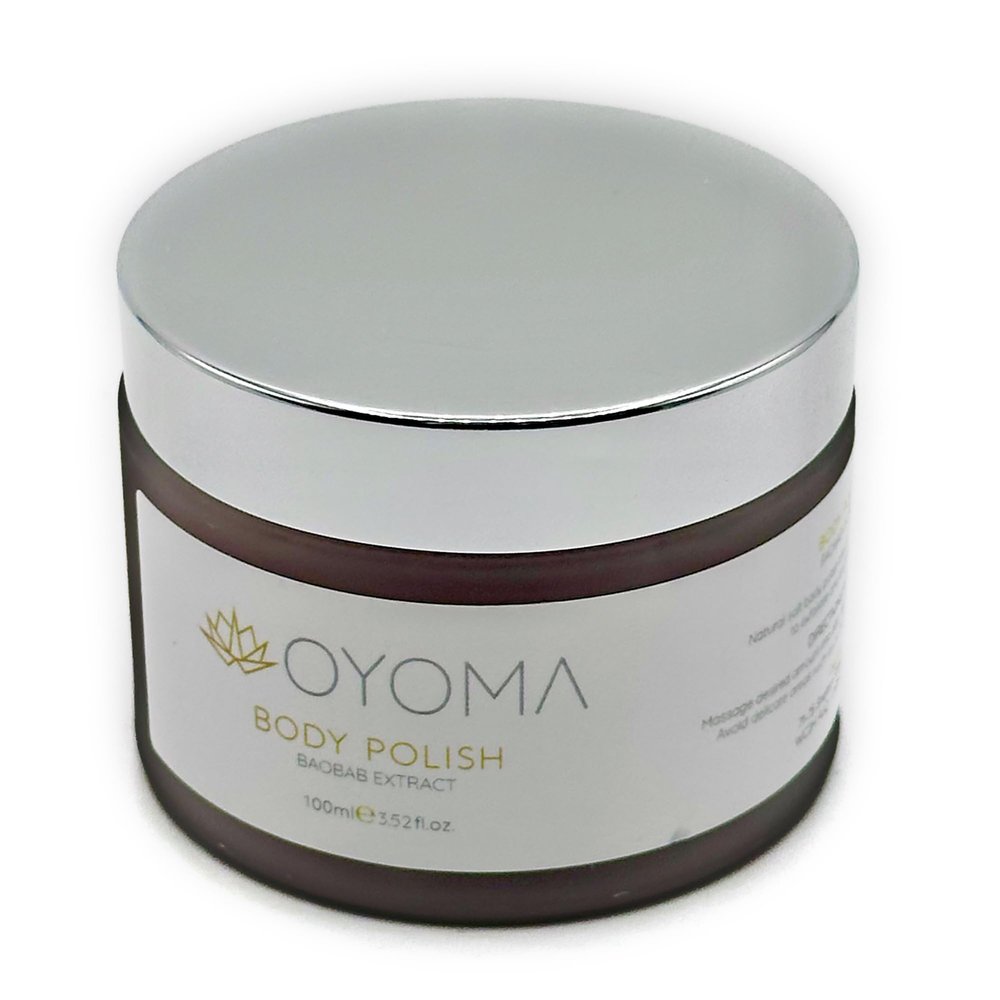 Body Polish by Oyoma Beauty Co. with Natural Sea Salt and Baobob Oil for Dehydrated Skin, 100ml
