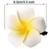20Pcs 3.3 Inch Large White Foam Hawaiian Frangipani Artificial Plumeria Flower Hat Hair Clips for Home Bridal Wedding Tropical Party Beach Vacation Decoration view 2