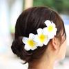 20Pcs 3.3 Inch Large White Foam Hawaiian Frangipani Artificial Plumeria Flower Hat Hair Clips for Home Bridal Wedding Tropical Party Beach Vacation Decoration view 4