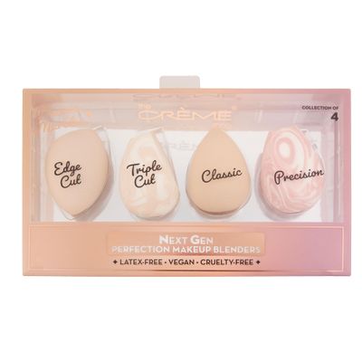 The Crme Shop Next Gen Perfection Makeup Blenders - Makeup Sponge Set: Edge, Triple, Classic, & Precision Cut - Nudes (Set of 4)