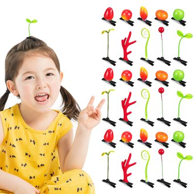 100 Pcs Bean Sprouts Hair Clips Assorted Colors - Unique Rave Accessories for Parties Festivals and Daily Wear