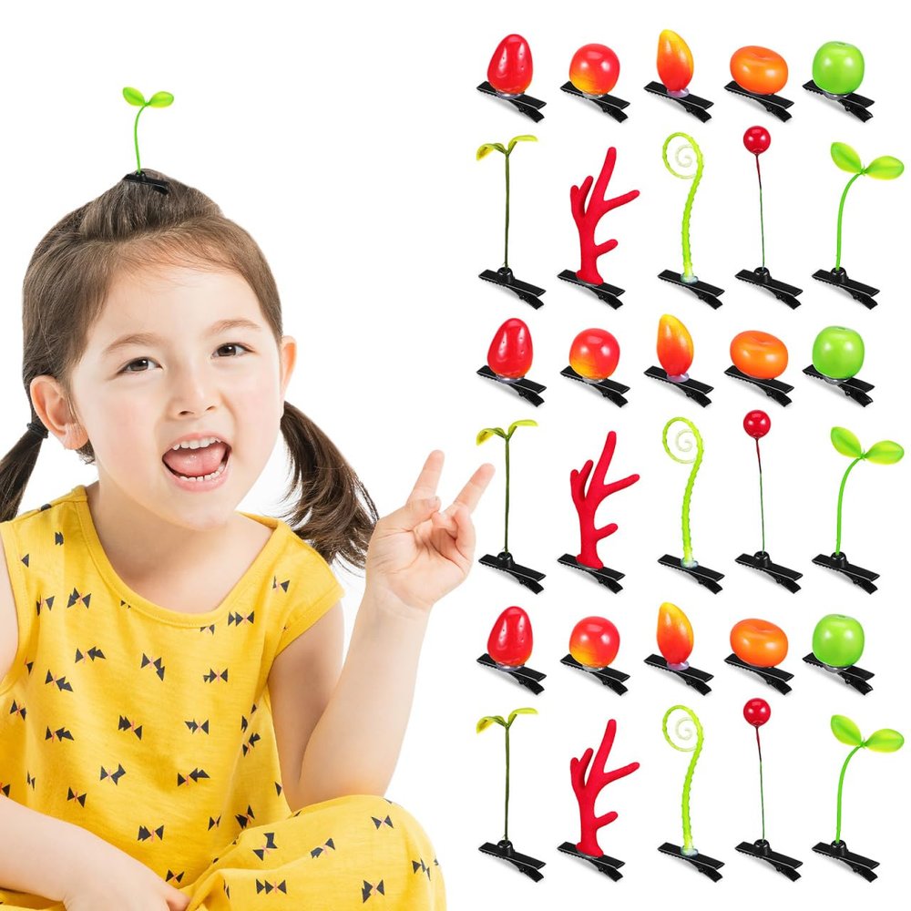 100 Pcs Bean Sprouts Hair Clips Assorted Colors - Unique Rave Accessories for Parties Festivals and Daily Wear