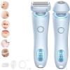 ENVGSOMP Silkglide Pro - 2024 Best Silk Glide Razor, Silk Glide Epilator Painless Hair Removal at Home, 2 in 1 Electric Shaver Razors for Women, Wet & Dry (Blue) view 1