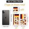 24 Sheets Germany Flag Tattoos German Independence Day Face Temporary Tattoos Stickers For Men Women Waterproof Germany National Country Flag for World Cup Sports Competition, Sport Games view 2