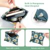 2 Pcs Pocket Cosmetic Bag, Little Daisy Flower Pattern Self-Closing Shrapnel Makeup Bag No Zipper Small Makeup Pouch for Mini Travel Storage for Cosmetics Headphones Jewelry Organizer view 3