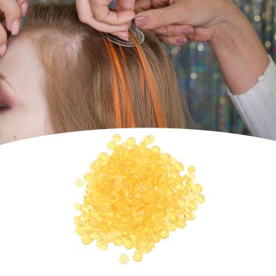 100g Keratin Glue Granules Beads, Hot Fusion Extensions Tool for Hair Extensions, Transparent Yellow Keratin Glue Granules Beads Fusion Hair Tool for Wig I Tip Hair Extensions