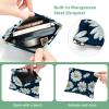 2 Pcs Pocket Cosmetic Bag, Little Daisy Flower Pattern Self-Closing Shrapnel Makeup Bag No Zipper Small Makeup Pouch for Mini Travel Storage for Cosmetics Headphones Jewelry Organizer view 3