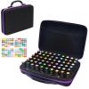 BLIRITEL 60 Bottles EVA Essential Oils Organizer, Hard Shell Essential Oil Storage Carrying Case, Essential Oils Holder Traveling Bag with Foam Insert, Holds 5ml,10ml,15ml Essential Oils (Purple) view 1