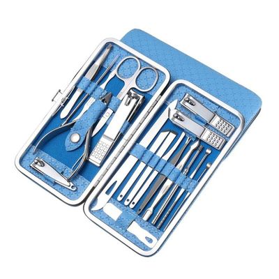 19Pcs Stainless Steel Nail Clippers Set Manicure Pedicure Nail Clipper Cutting Pliers ScissorsTrimmers Nails Tool,White,A