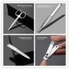 1 Set Nail Scissor Kit Sharp Anti-Splash Fingernail Clipper Scissors Tweezer Nail File Manicure Pedicure Set Nail,Grey view 2
