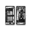 ONLYCT 9/16/19Pcs Manicure Set Black Stainless Steel Nail Clippers Cuticle Nipper Pedicure Care Tool Cleaning Grooming Kit,16PCS view 1