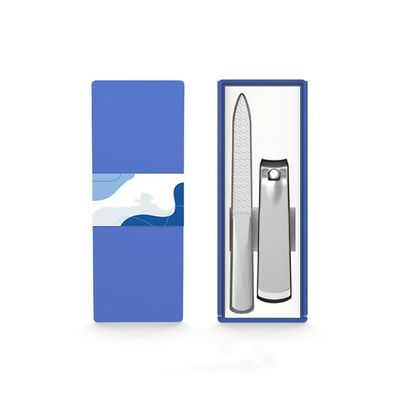 2Pcs Nail Clippers Set Portable Fingernail Earpick Earwax Cleaning Durable Nail Files Fingernails Cutter Manicure Set Tool,Blue B