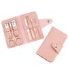 7Pcs Manicure Set Stainless Steel Nail Clippers Cuticle Nipper Remove Scissor Cleaning Grooming Eyebrow Clip Tweezers,Pink view 1