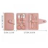 7Pcs Manicure Set Stainless Steel Nail Clippers Cuticle Nipper Remove Scissor Cleaning Grooming Eyebrow Clip Tweezers,Pink view 2