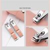 7Pcs Manicure Set Stainless Steel Nail Clippers Cuticle Nipper Remove Scissor Cleaning Grooming Eyebrow Clip Tweezers,Pink view 4
