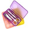 Stainless Steel Nail Clipper Set 4 Piece Plastic Clear Scissors Box Set Trimmer Care Manicure Maker Nail Tool Kit,Blue view 2