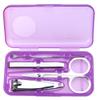 Stainless Steel Nail Clipper Set 4 Piece Plastic Clear Scissors Box Set Trimmer Care Manicure Maker Nail Tool Kit,Blue view 4
