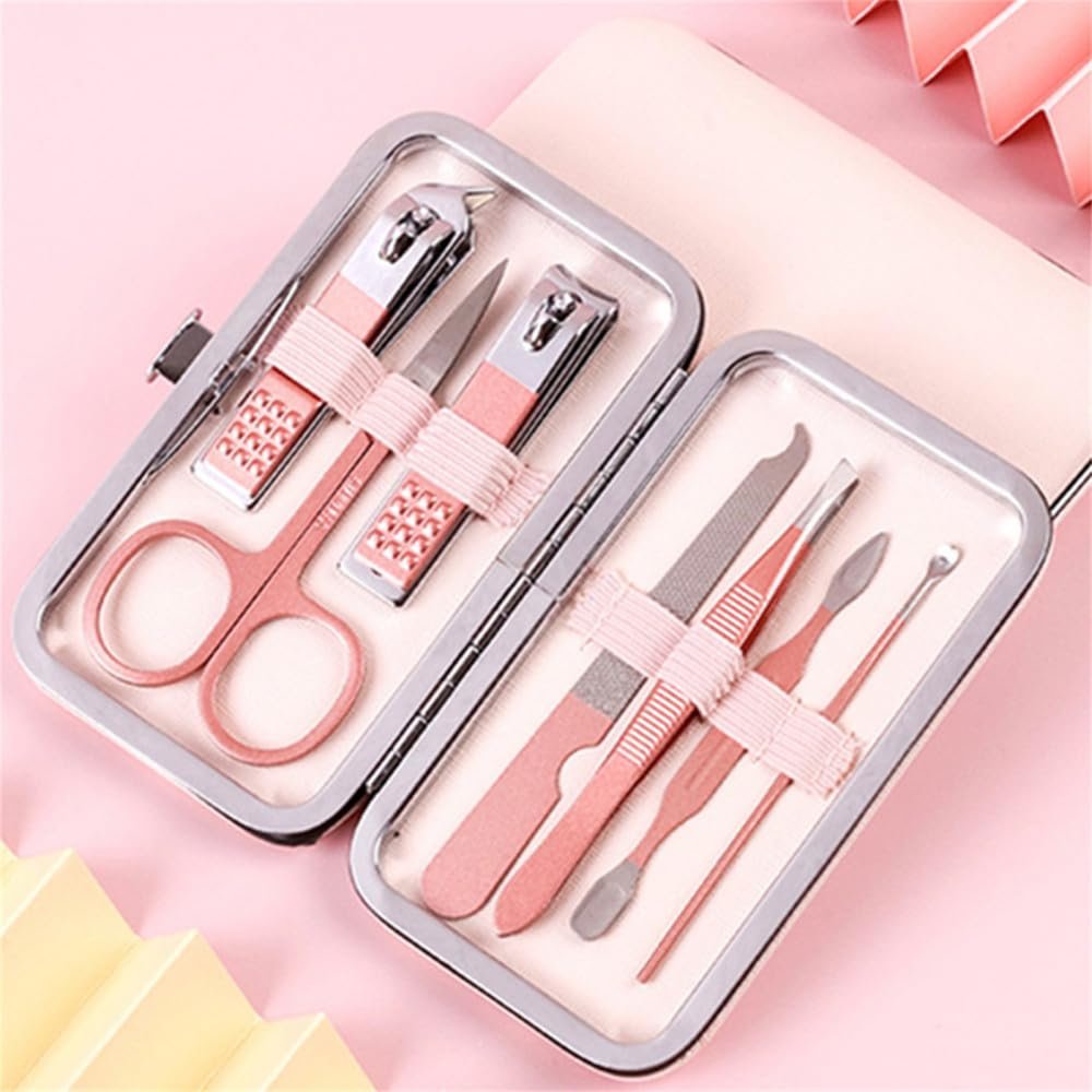 12PCS Nail Clipper Set Stainless Steel Nail Clippers Portable Nail Clippers Kit Nail Art Tools,A,001 7PCS
