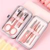 Black 18/16/12/10/7Pcs Nail Clipper Set Stainless Steel Manicure Cutters Ear Spoon Nail Scissors Tool Pedicure Household,Rose,7pcs view 1