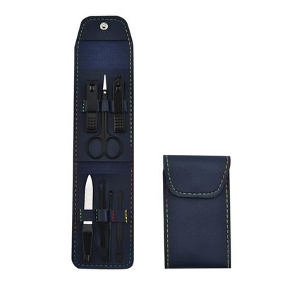 7/12Pcs Manicure Beauty Set Nail Clipper Nail Scissors Eyebrow Scissors File Double Pick Tweezers Household Tools,7PCS,Blue