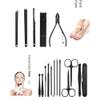 ONLYCT Stainless Steel Nail Clipper Set with Black Leather Travel for Men and Women Manicure Kit Pedicure Care Nail Art Tool,10 pcs red view 3