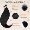DOORES U Tip Hair Extensions Human Hair, Jet Black 22 Inch 50g/50s, K Tip Extensions view 3